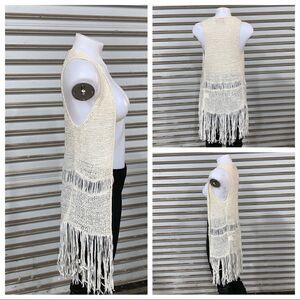 Sweet & Sinful crocheted vest with fringe